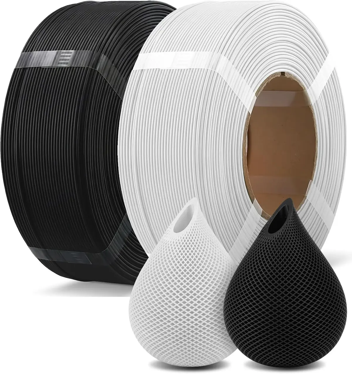 Creatorally Filamento PLA Fosco Alta Velocidade 1,75mm Preto Branco Refil | Sem Bobina, Até 600mm/s, Matte premium, Precisão ±0,02mm, Fluxo uniforme, Impressão estável