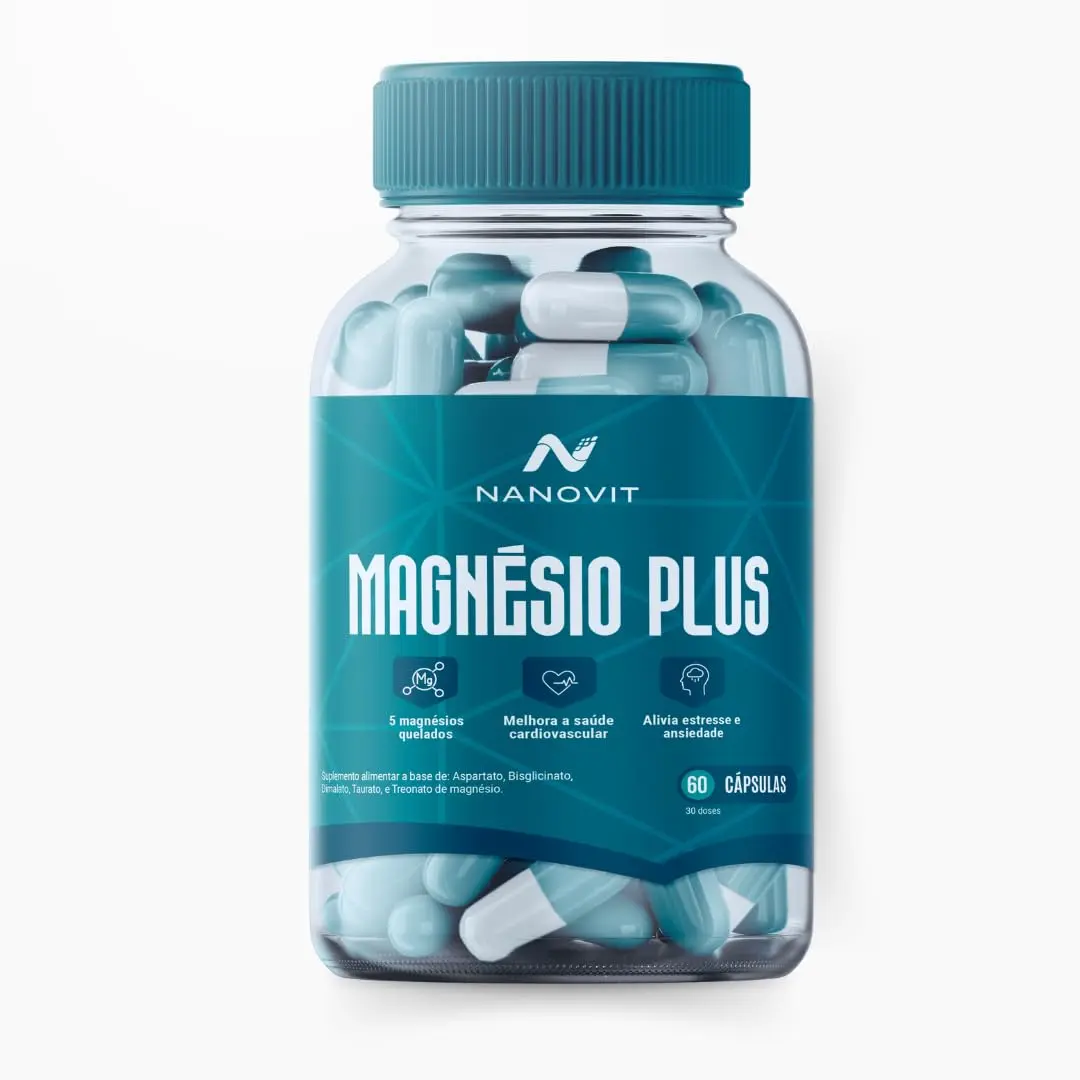 Nanovit, Magnésio Plus - 5 em 1 Quelato 100% Natural 60 caps Nanovit (1)