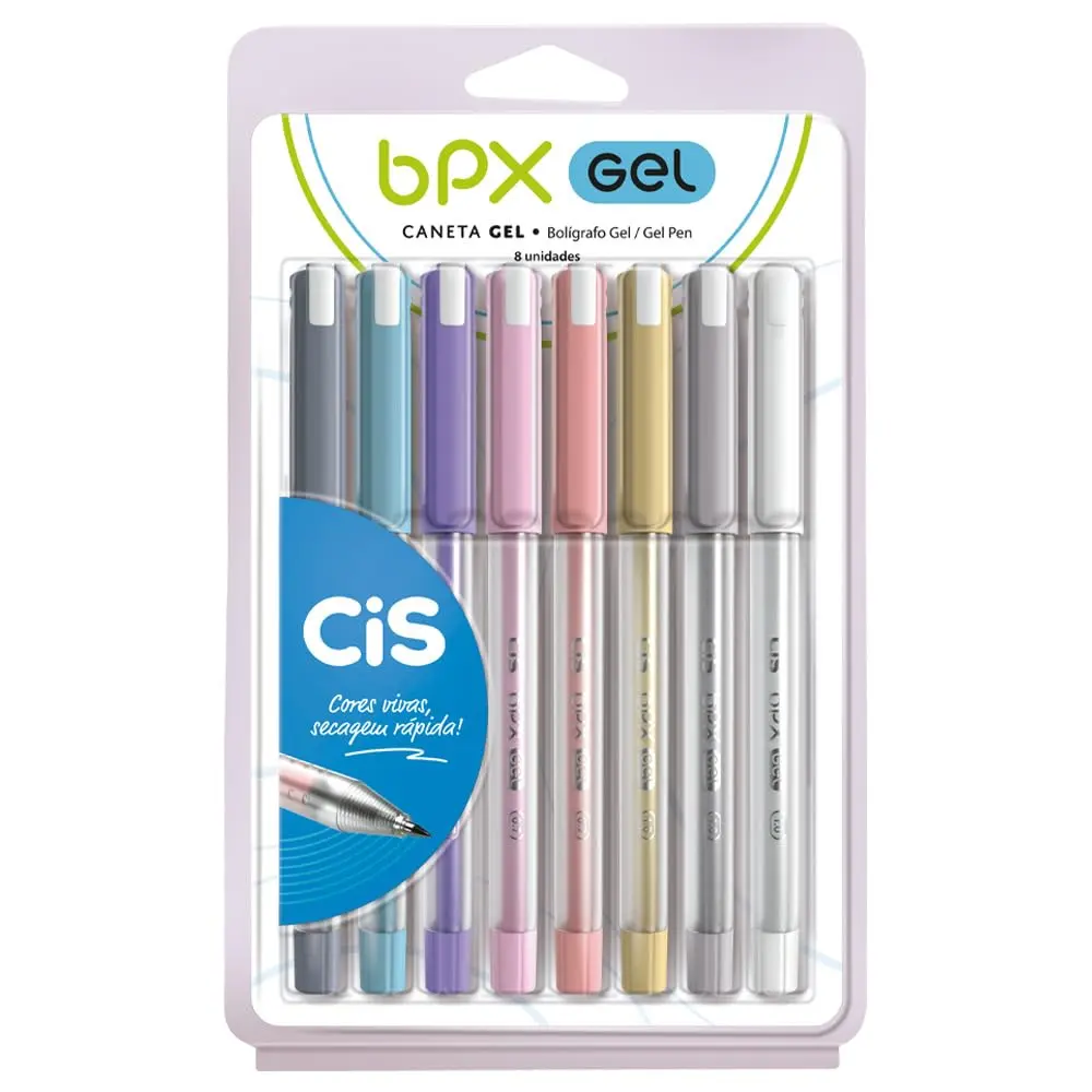 CIS BPX GEL Caneta Gel - Estojo C/8 cores