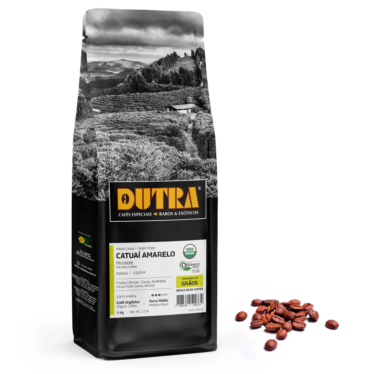 Café Dutra, Orgânico Especial, Catuaí Amarelo, Microlote, Torrado em Grãos, 1Kg - 1