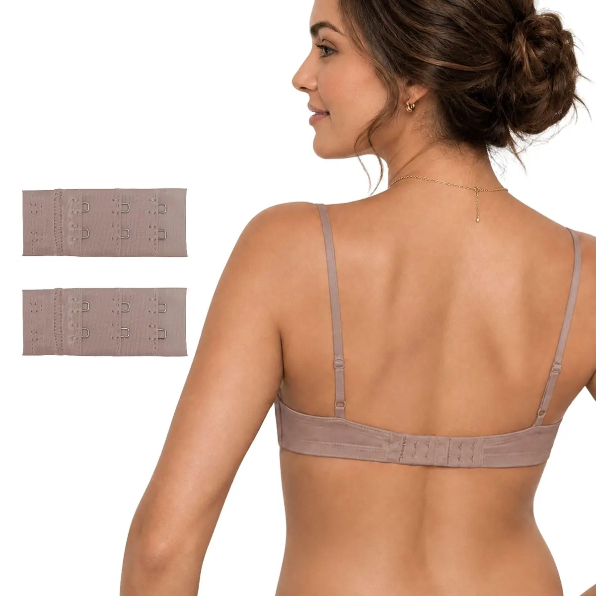 Kit 2 Extensor de Sutiã Duplo Demillus 3 Níveis Em Poliamida