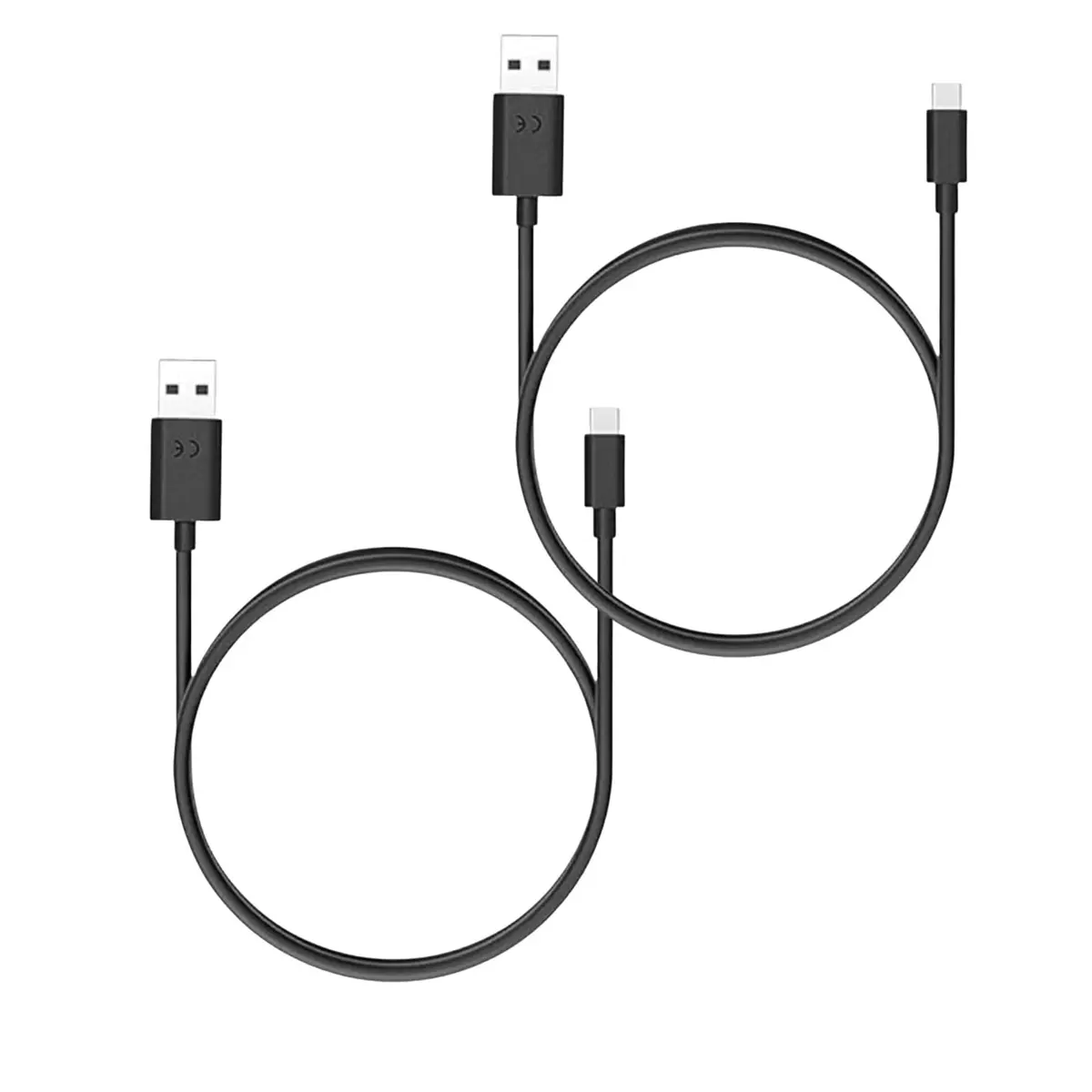 Cabo USB-A Para Carregador USB C Tipo C 3.1A 1m Preto/Branco
