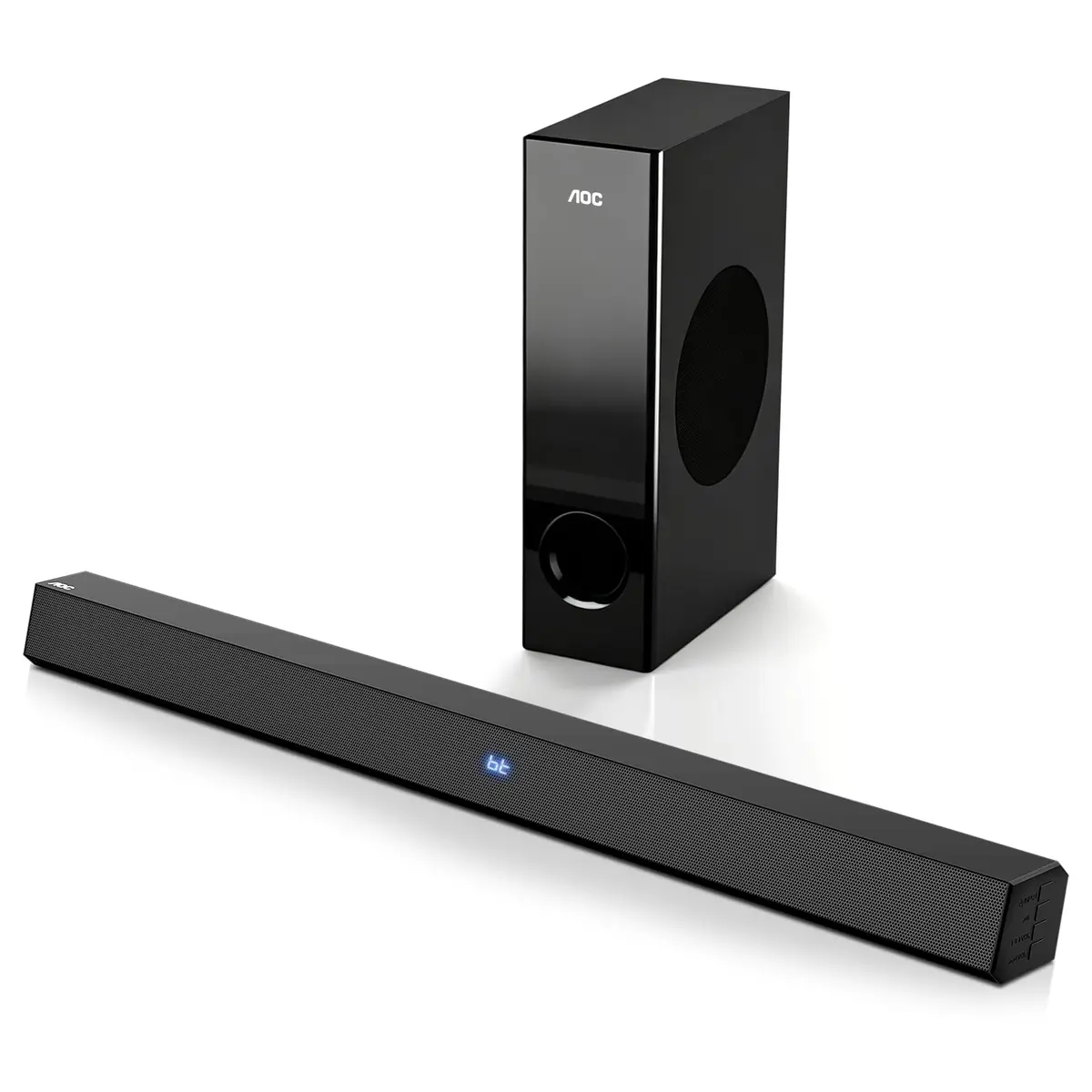 AOC ACS3410 Soundbar 2.1 Canais Home Theater - 3D Surround 360°, 85W, Subwoofer Incluso + Controle Remoto, Bluetooth+HDMI, Compatível com Diversos Dispositivos