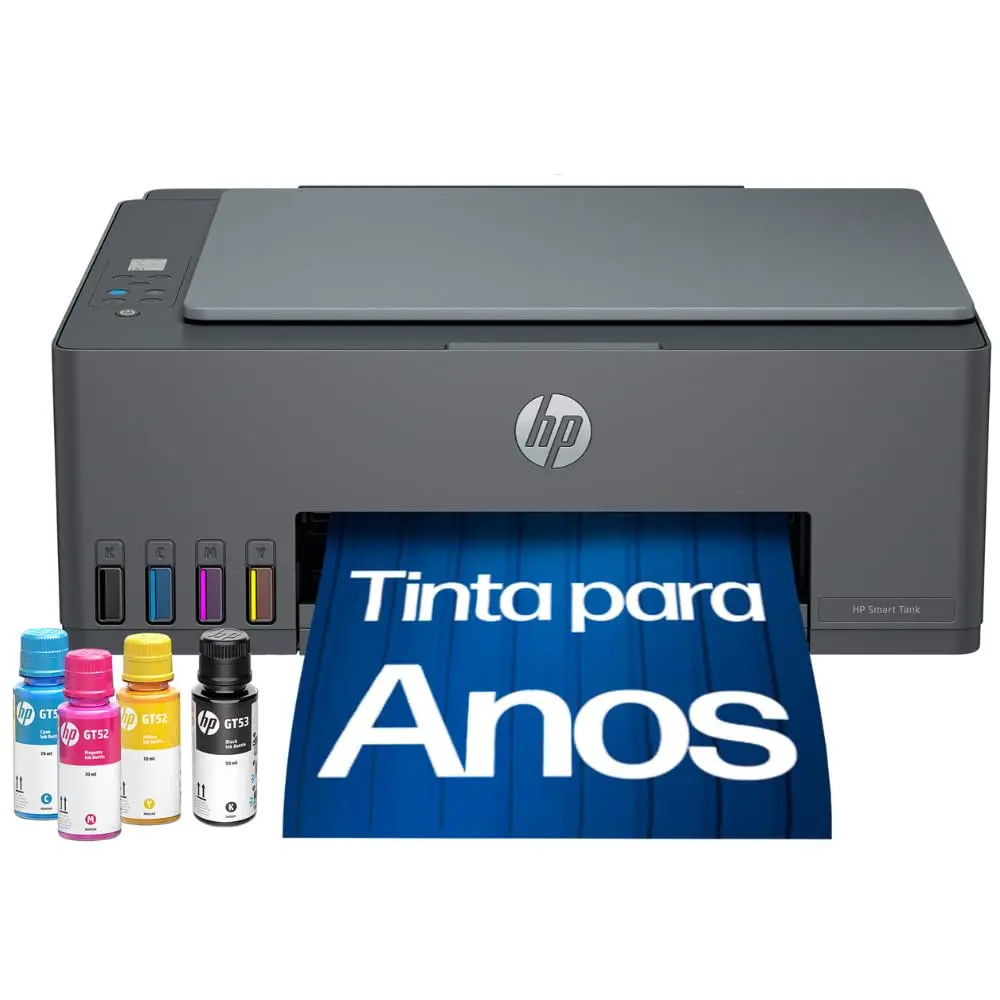 Impressora Multifuncional HP Smart Tank 589 Tanque de Tinta Colorida Wi-Fi, USB - Alta Economia -Copiadora e Scanner (5D1A8A) - 1