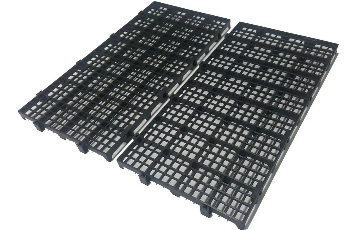 10 Pcs Pallet Estrado Plásticos Preto 25x50x2,5cm Piso Palete Plástico Modular Marwell