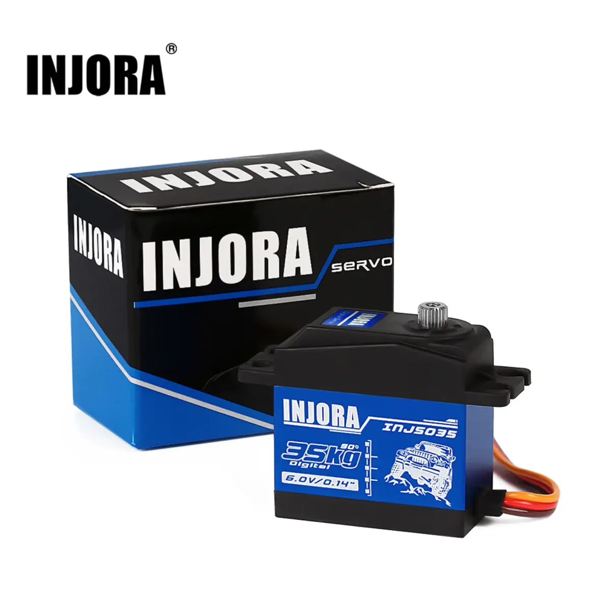 Injora injs025 injs035 servo digital 25kg 35kg grande torque à prova dwaterproof água servos para rc carro rastreador scx10 caminhão robô peças de atualização - 1