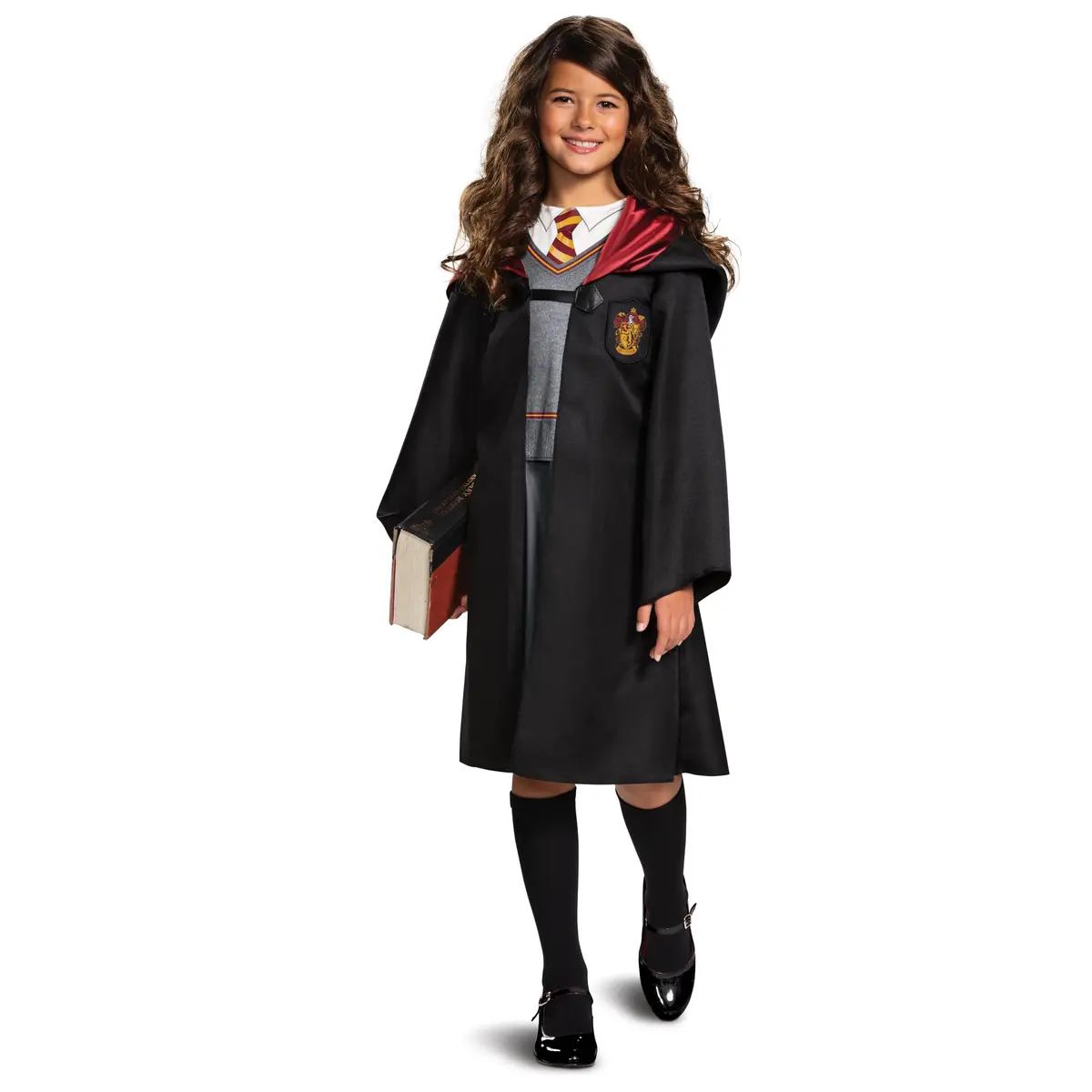 Harry Potter Hermione Granger Classic Girls Costume, Black & Red, Kids Size Small (4-6x)