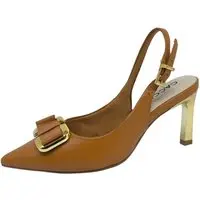 Slingback Feminino Bico Fino Leve Sapato Alto Social Cacci