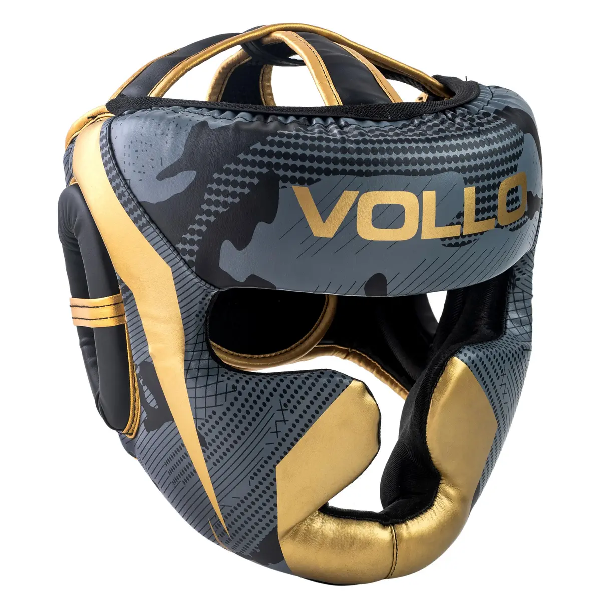 Protetor de Cabeça Capacete Fechado Boxe Muay Thai Kickboxing P/M PU Vollo