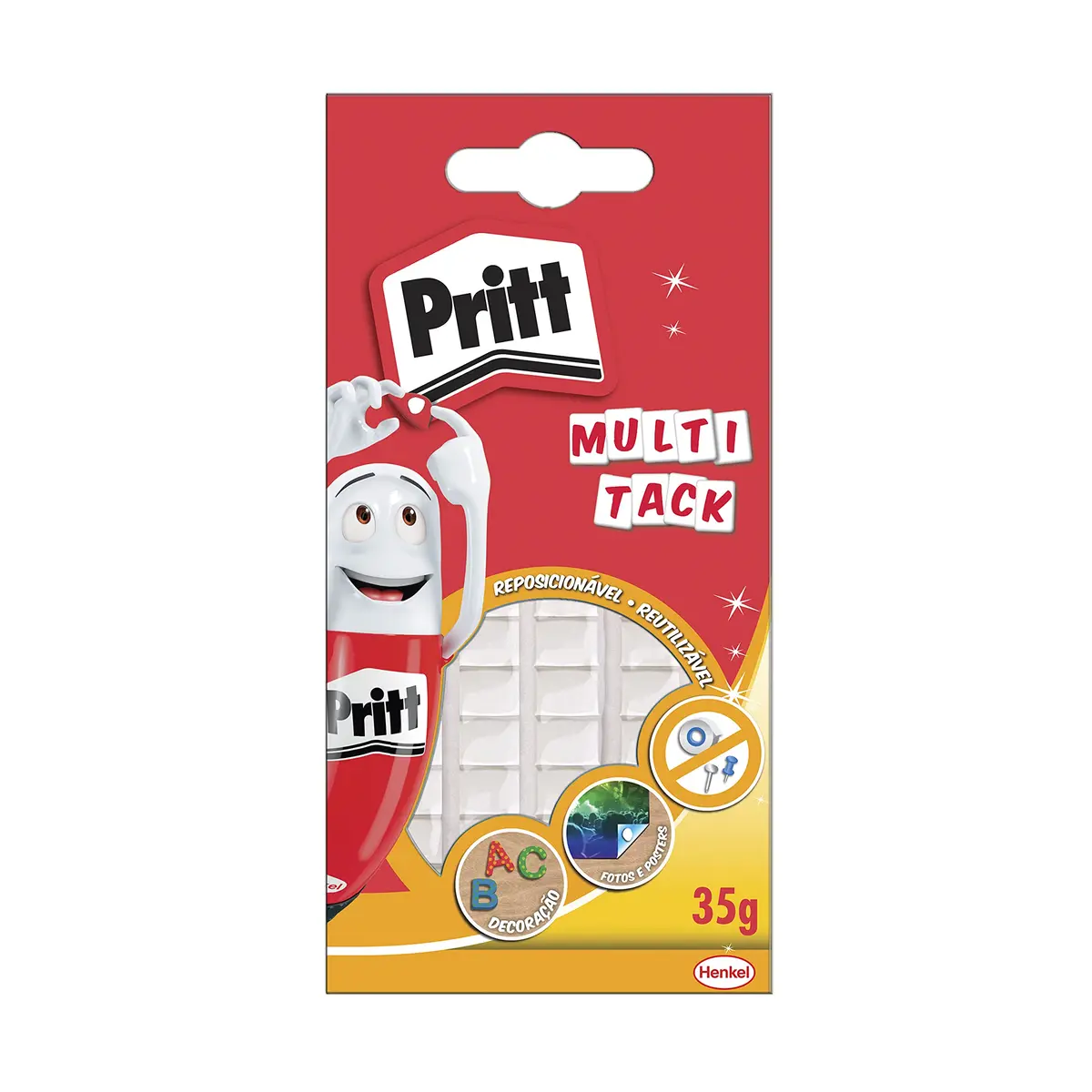 Massa Adesiva Pritt Multi Tack, Branco, 35g | Fixa Pôsteres, Fotos e Cartazes, Isenta de Solventes, Segura para Crianças, Removível em Superfícies Lisas, Até 250g/m² - 1