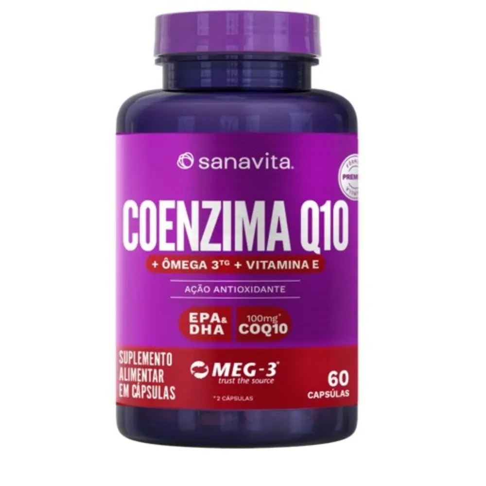 Sanavita Coenzima Q10 + Ômega 3 - Pote 60 Cápsulas - 1