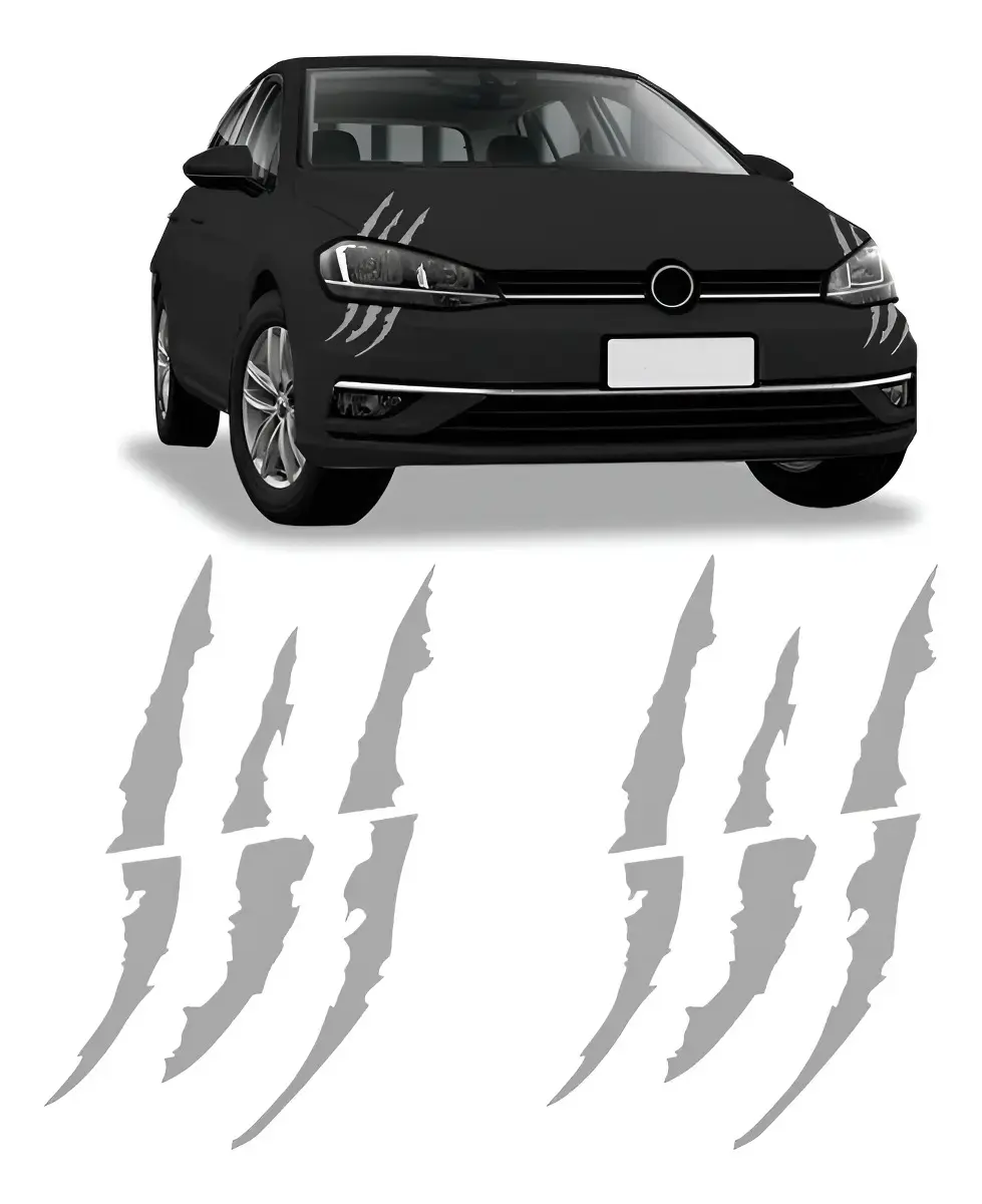 Adesivos Do Farol Garra Arranhão Carro Personalizado Prata
