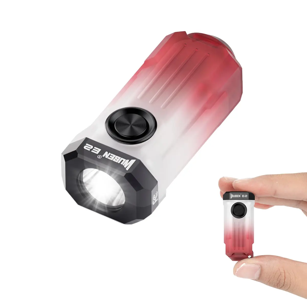 WUBEN E2 Mini Lanterna Recarregável, EDC LED Chaveiro Lanterna de Bolso | 150 Lúmens Pequena Lanterna com Luz Lateral e Iluminação RGB Magnética para Camping ao ar Livre (Acessórios P5 no Incluídos) - 1