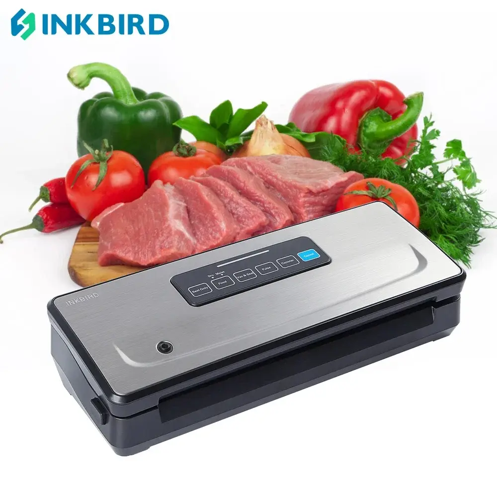 Inkbird INK-VS02 máquina seladora a vácuo 220v/110v seco/úmido/impulso/caneta 4 modos de vedação cortador embutido para preservação de alimentos