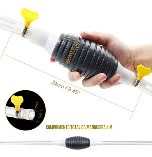 Bomba De Sucção Manual 4 Peças Com Mangueira + Borboleta - 1