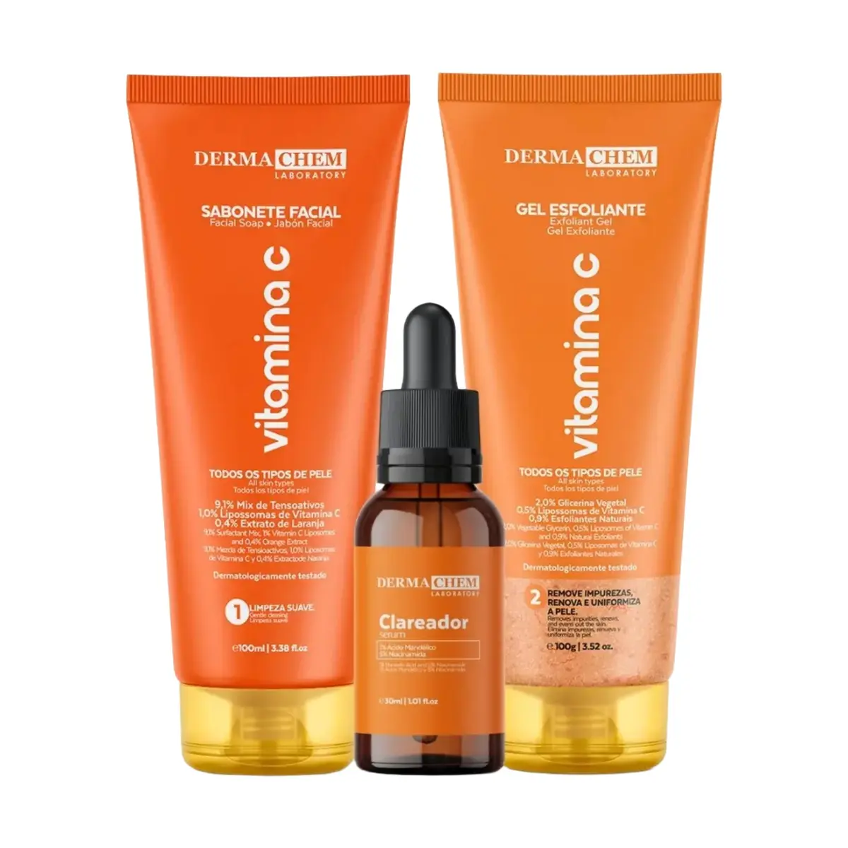Kit Skin Care Melasma Clareador de Melasma Elimina Manchas da Pele 3 Produtos Limpeza Facial - 1