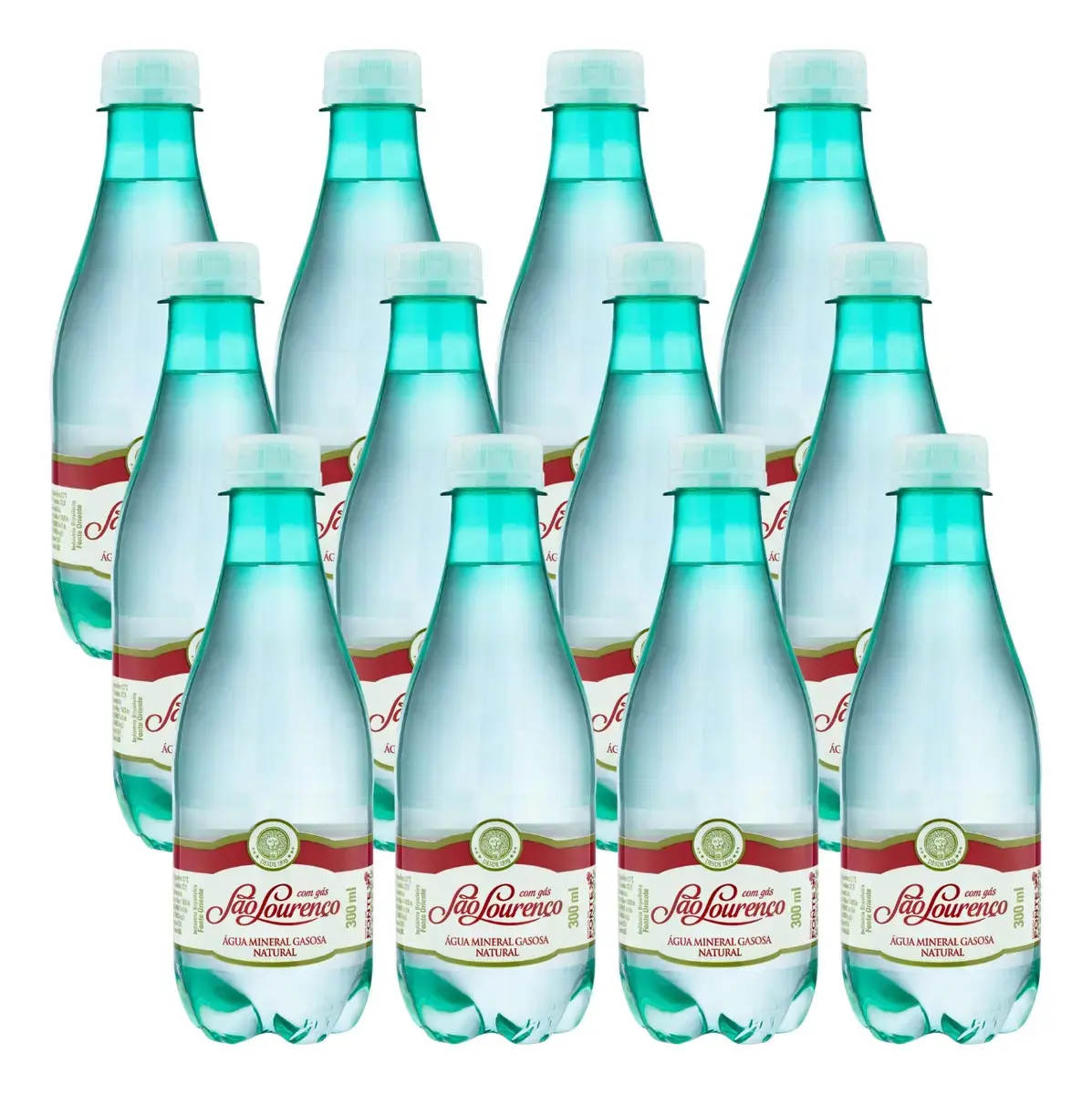 Água Mineral Natural Com Gás São Lourenço Pack 12x300ml