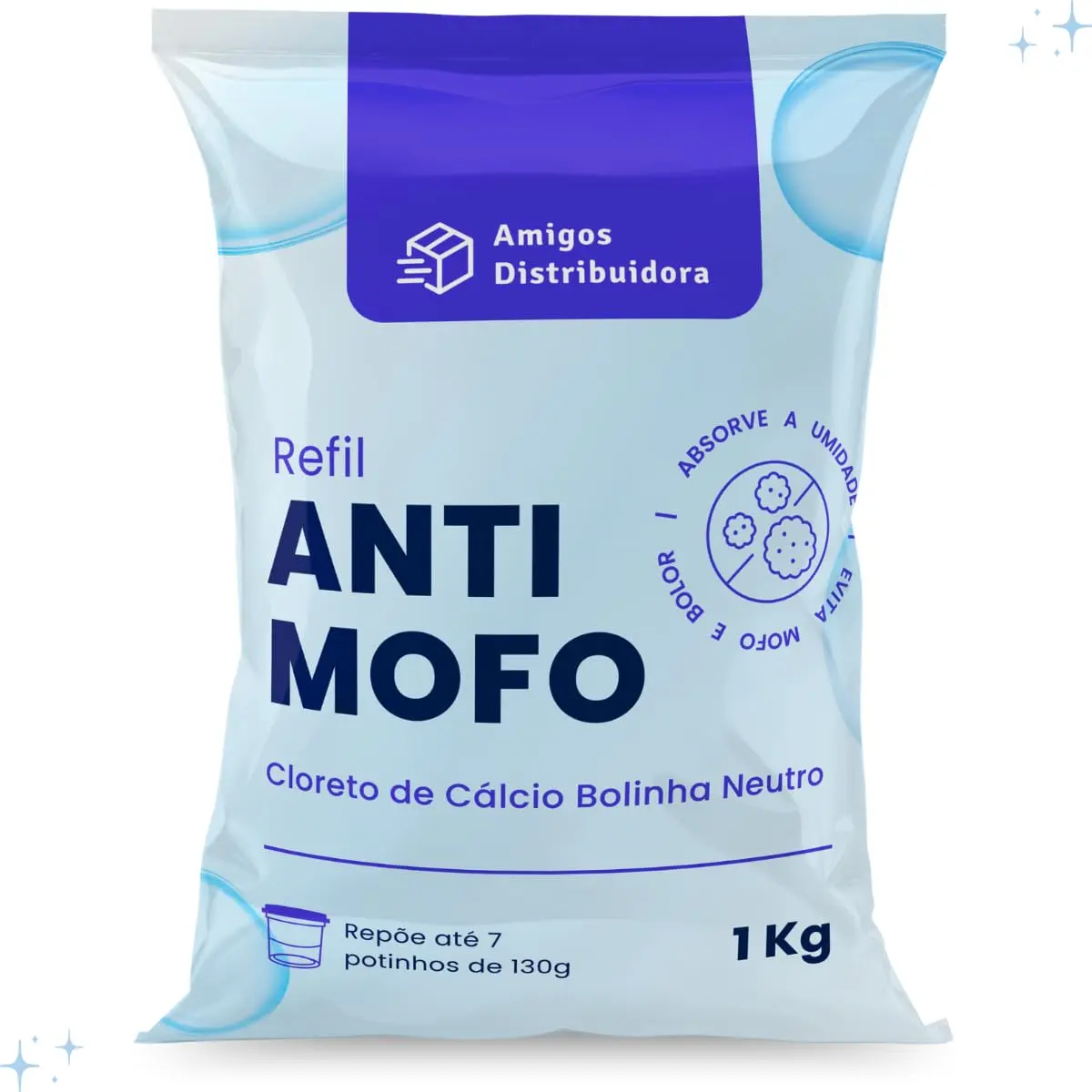 Cloreto De Cálcio Antimofo Em Bolinhas 1kg - Evita Mofo Amigos Distribuidora - 1