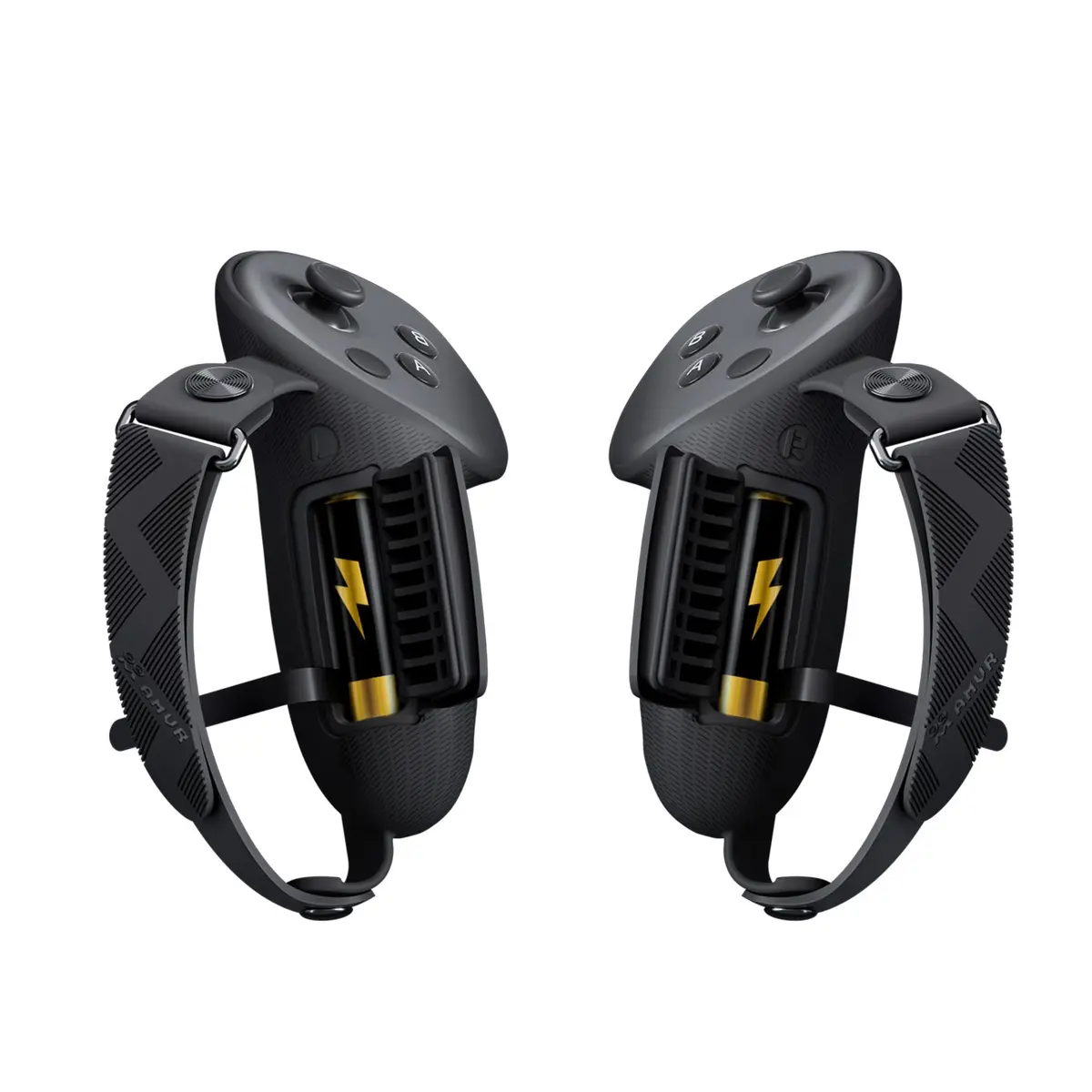 AMVR Upgraded Non-Slip Controller Grips with Battery Opening for Quest 3/3S | Capa protetora de silicone confortável com alça ajustável segura, sinal estável