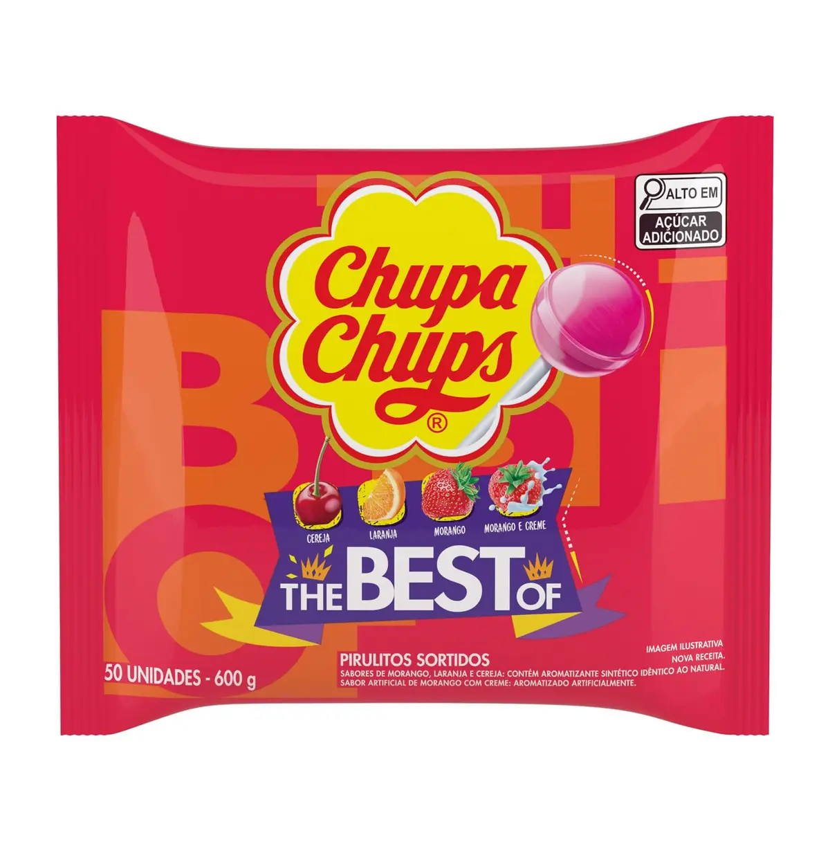 Pirulito Chupa Chups Bag Sabores Sortidos - 600g | 50 Unidades
