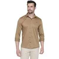 Camisa Social Amil Slim Bond Macia Viscose e Poliéster com Elastano Manga Longa Luxo Gold - 1