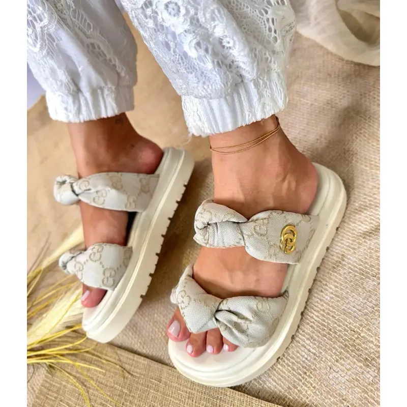 Sandália 2 NÓ Feminina Confort Flat Moda Verão Tendência 2026 Dia a Dia Blogueira - 1