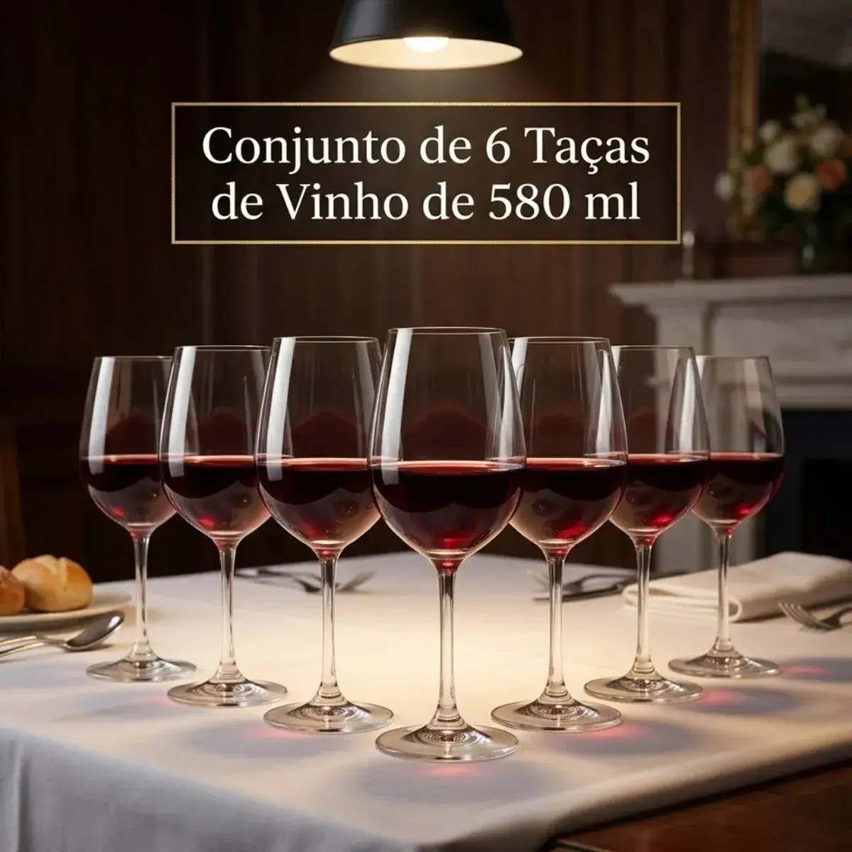 Jogo 6 Taças Cristal De Vinho Tinto Branco Titanium Gastro 580ml Pítia thumbnail 3