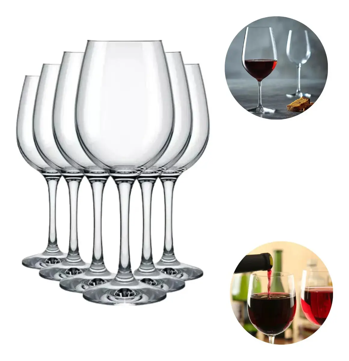 Jogo 6 Taças Cristal De Vinho Tinto Branco Titanium Gastro 580ml Pítia thumbnail 7