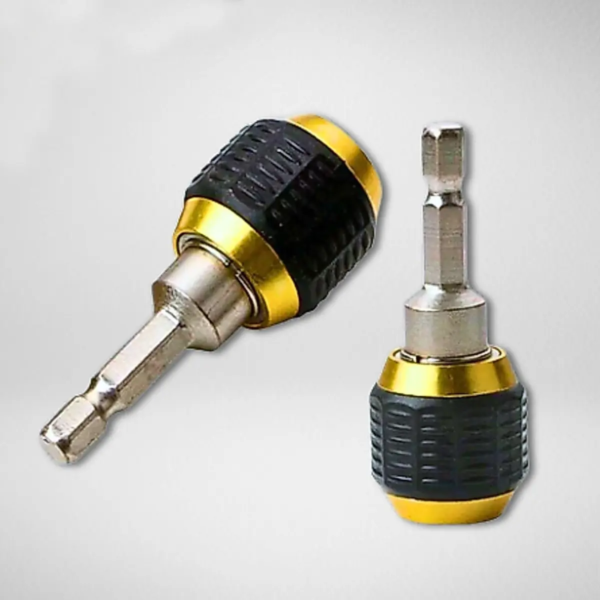 Adaptador Mandril 60mm com Haste Hexagonal 1/4" para Parafusadeiras | Trava Automática, Encaixe Rápido, Liberação Rápida, Para Brocas, Haste 1/4"