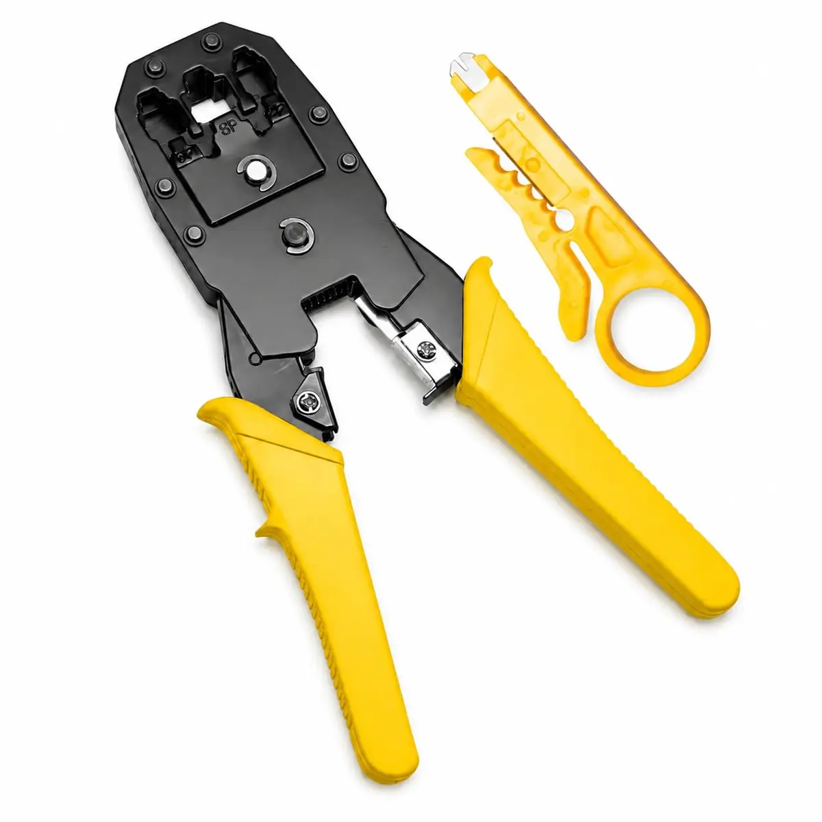 Alicate de Crimpar RJ45 RJ11 RJ12 3 em 1 | Crimpagem, Corte, Decapagem de Cabo de Rede LAN, Com Desencapador