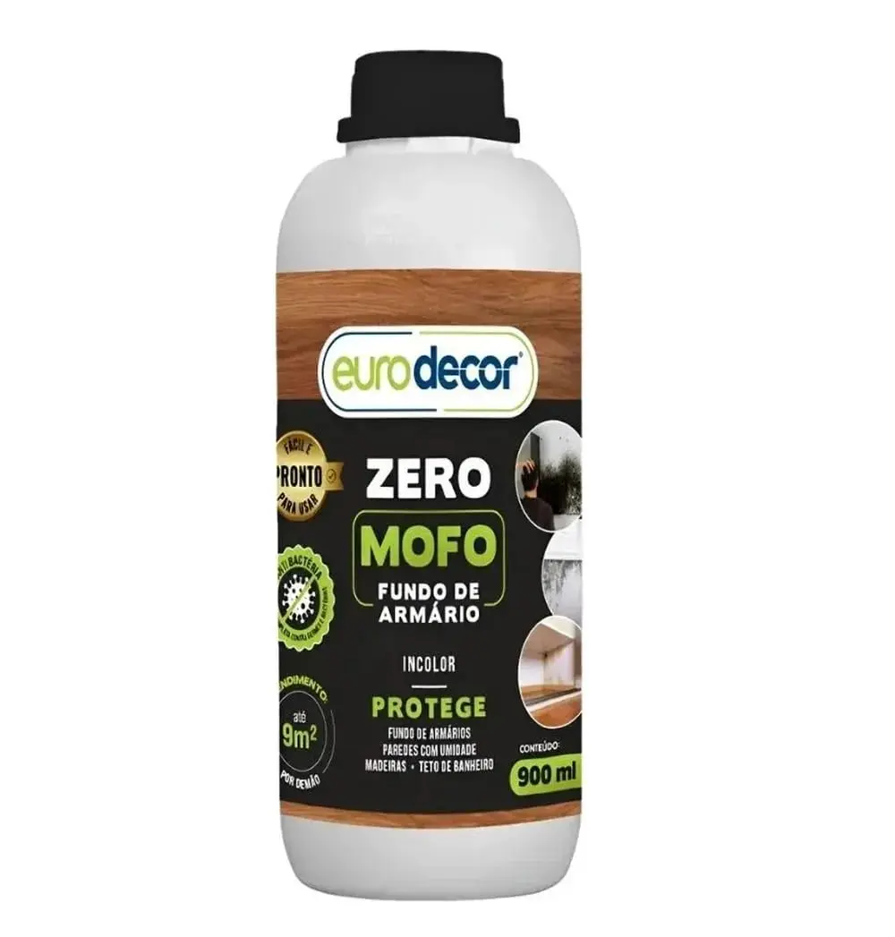 Verniz Fundo de Armário Zero Mofo 900ml para Ambientes Internos e Externos - Antimofo Contra Mofo, Bolor, Fungos e Umidade
