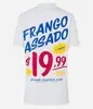 【Tam.: M】Camiseta Alongada em Algodão com Estampa Cartaz Frango Assado Branco - 1