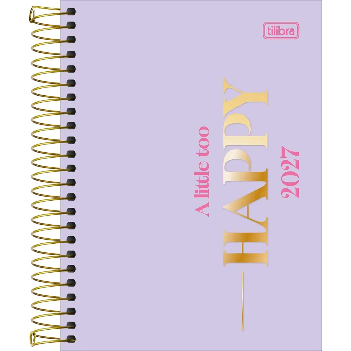 Tilibra - Agenda Espiral Diária 11,7 x 16,4 cm Happy 2027 - Lilás