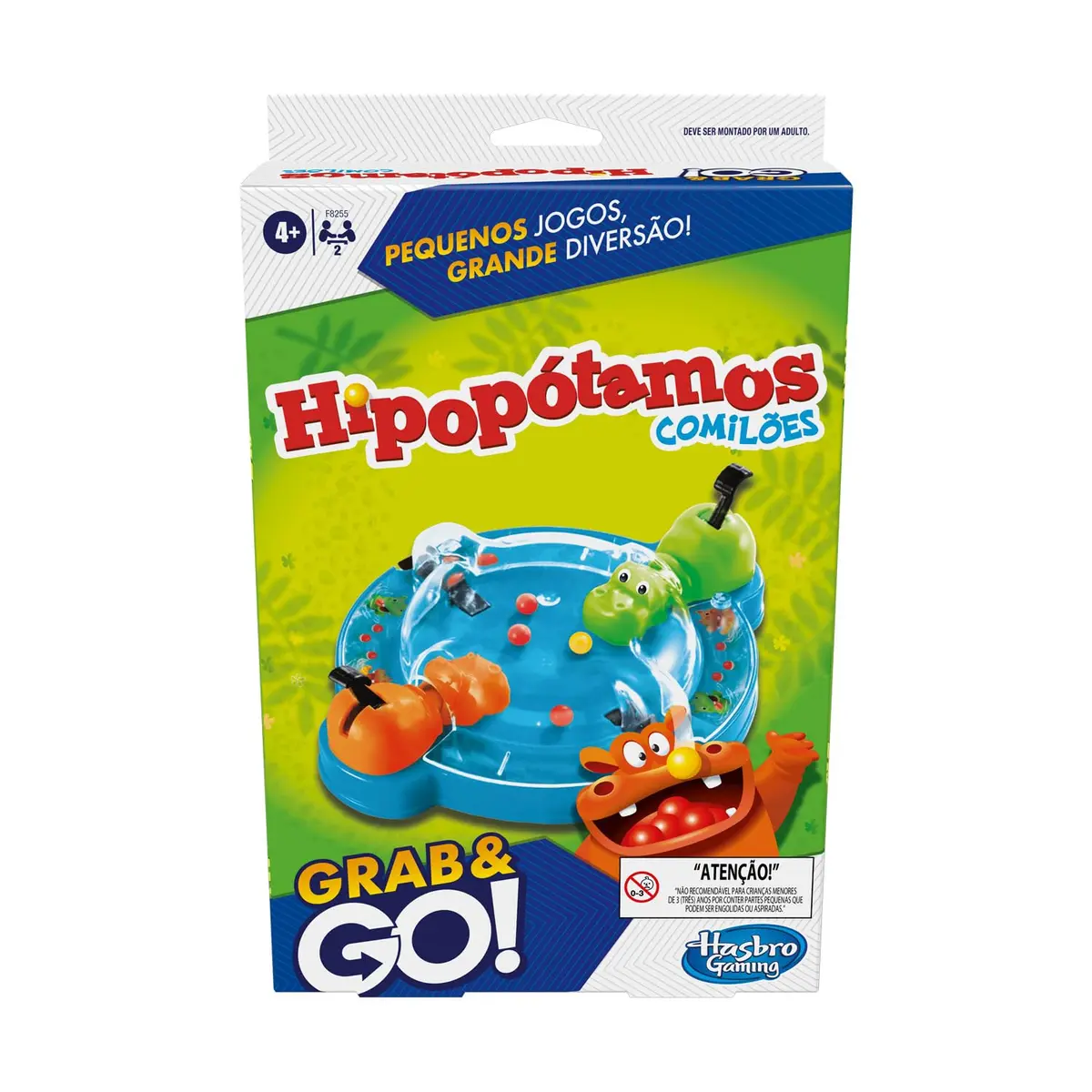 Hasbro Games, Jogo de Tabuleiro Portátil, Hipopótamos Comilões Grab
