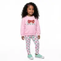 Infantil - Conjunto Menina Xadrez Collors Alphabeto Rosa e Off Rosa