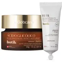 Combo Botik Ácido Glicólico: Máscara Facial Noturna 40g + Refil 40g