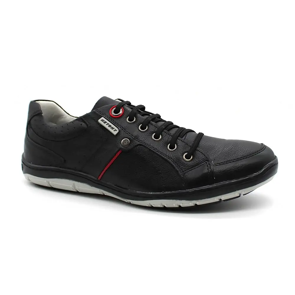 Sapatênis Masculino Couro Legítimo Milano Palmilha de Gel Conforto 5810