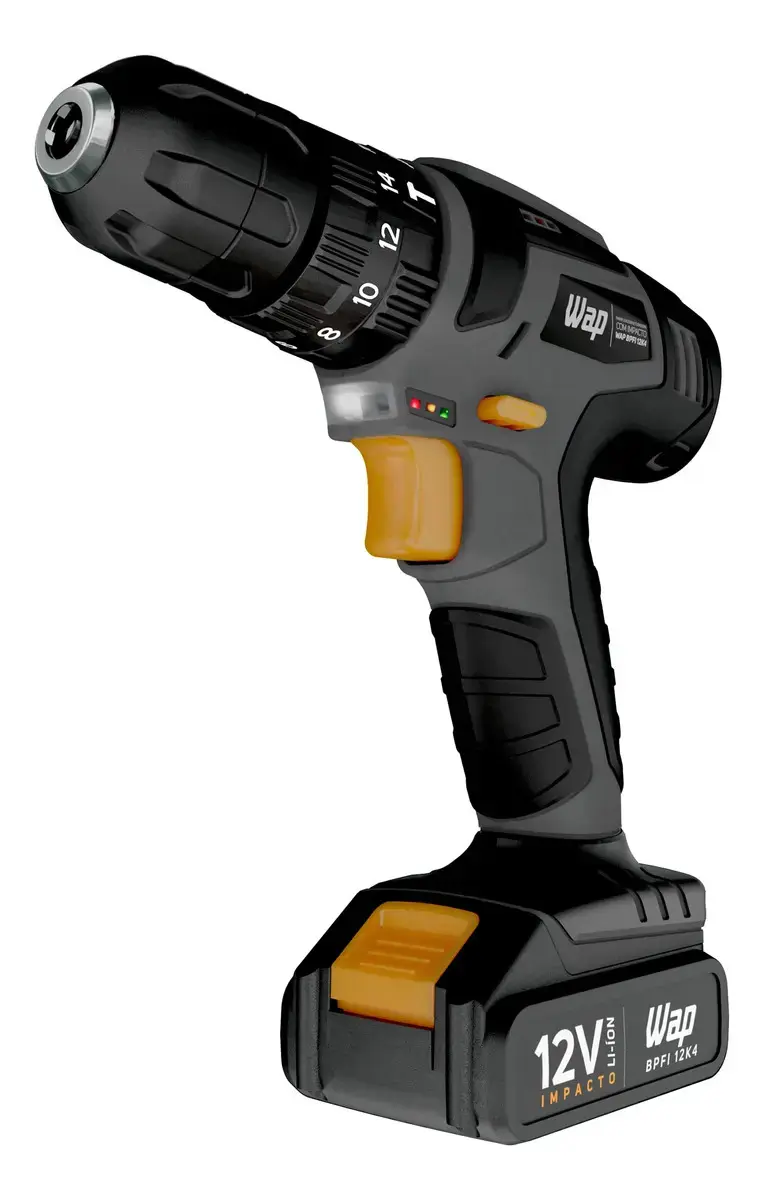 Parafusadeira e Furadeira com Impacto WAP BPFI 12K4 com Led de Iluminação Maleta thumbnail 6