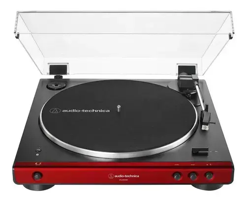 Mesa giratória Bluetooth sem fio vermelha Audio-Technica AT-LP60xBT