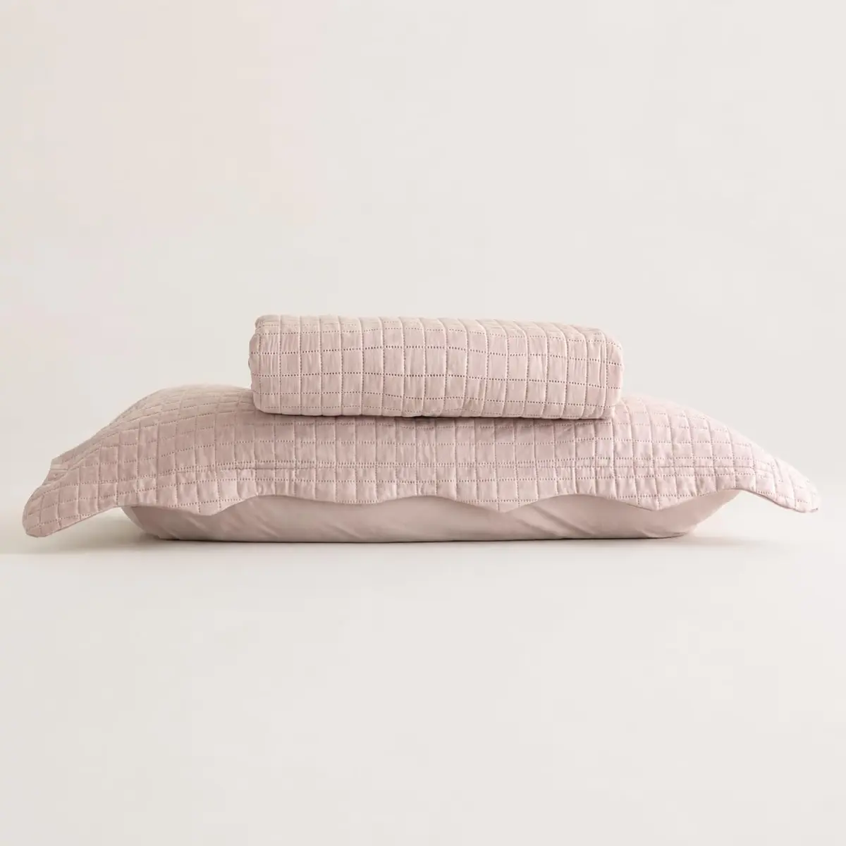 LYOR - Colcha Matelassê Solteiro Quadrat com 1 Porta Travesseiro Microfibra Rosa