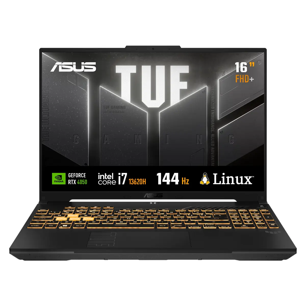 Notebook ASUS TUF Gaming F16 Intel Core i7, RTX 4050, 8 GB, 512 GB SSD, KeepOS/Linux, 16.0'' FHD, Mecha Gray - FX607VU-RL008