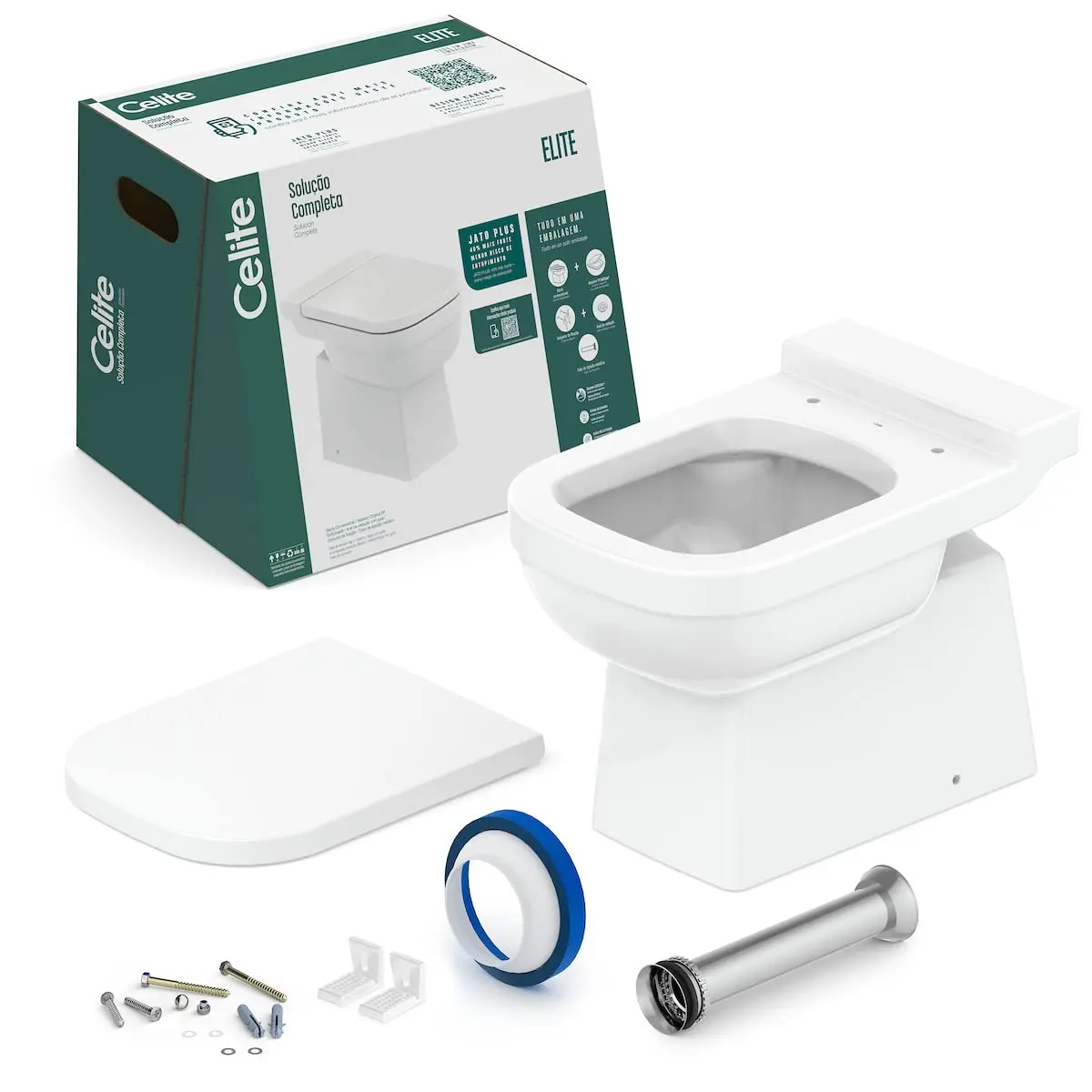 Kit de bacia convencional e itens de instalação Elite - Celite