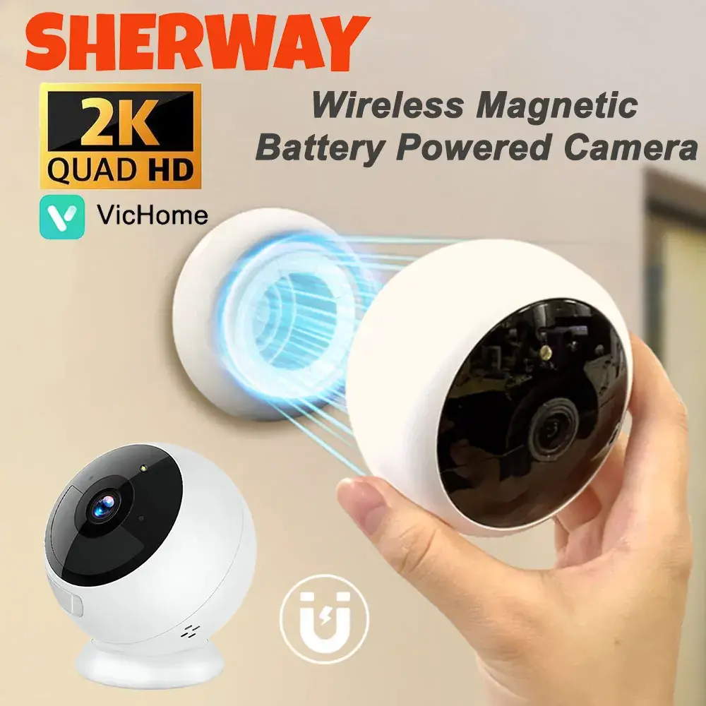 2k 5mp wifi câmera de segurança em casa sem fio ao ar livre magnético alimentado por bateria câmera vigilância ai detecção movimento indoor hd cam