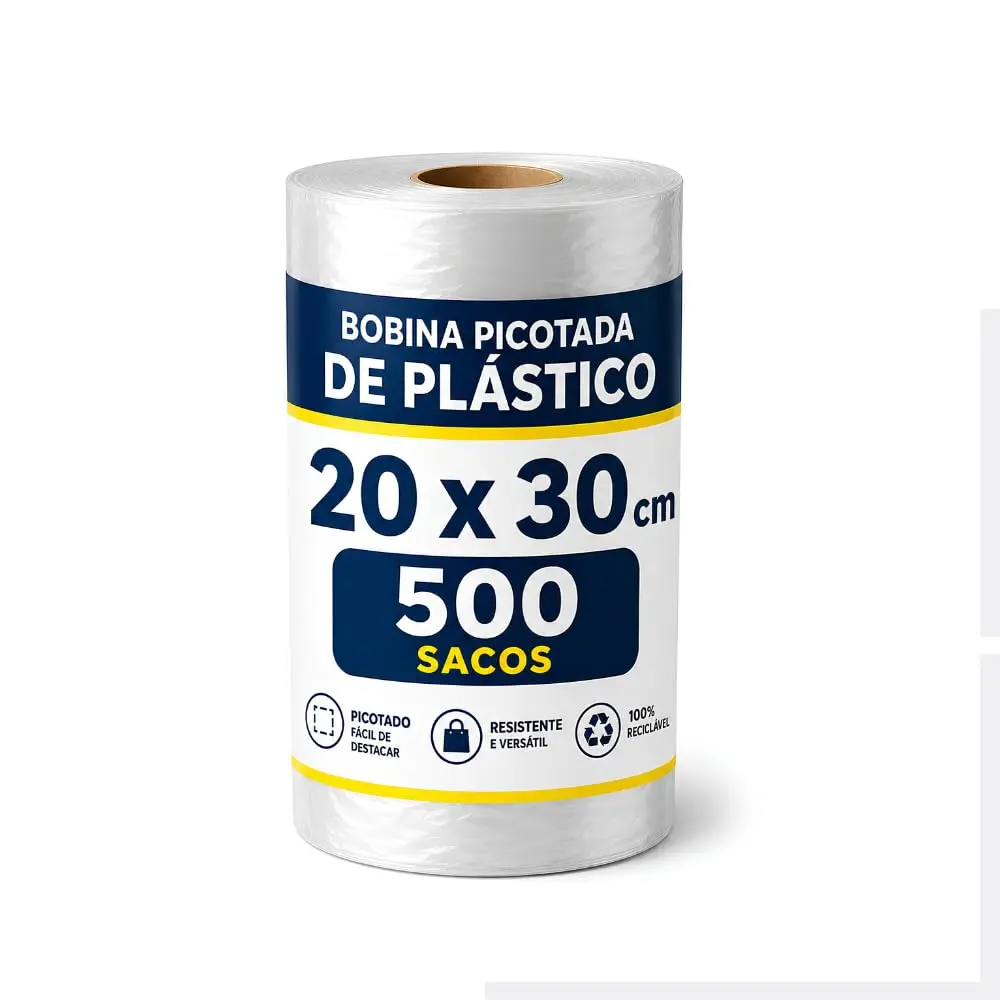Bobina Picotada Fina para Alimentos Que Vai No Freezer 20x30 cm 500 Sacos P/1 kg - 1
