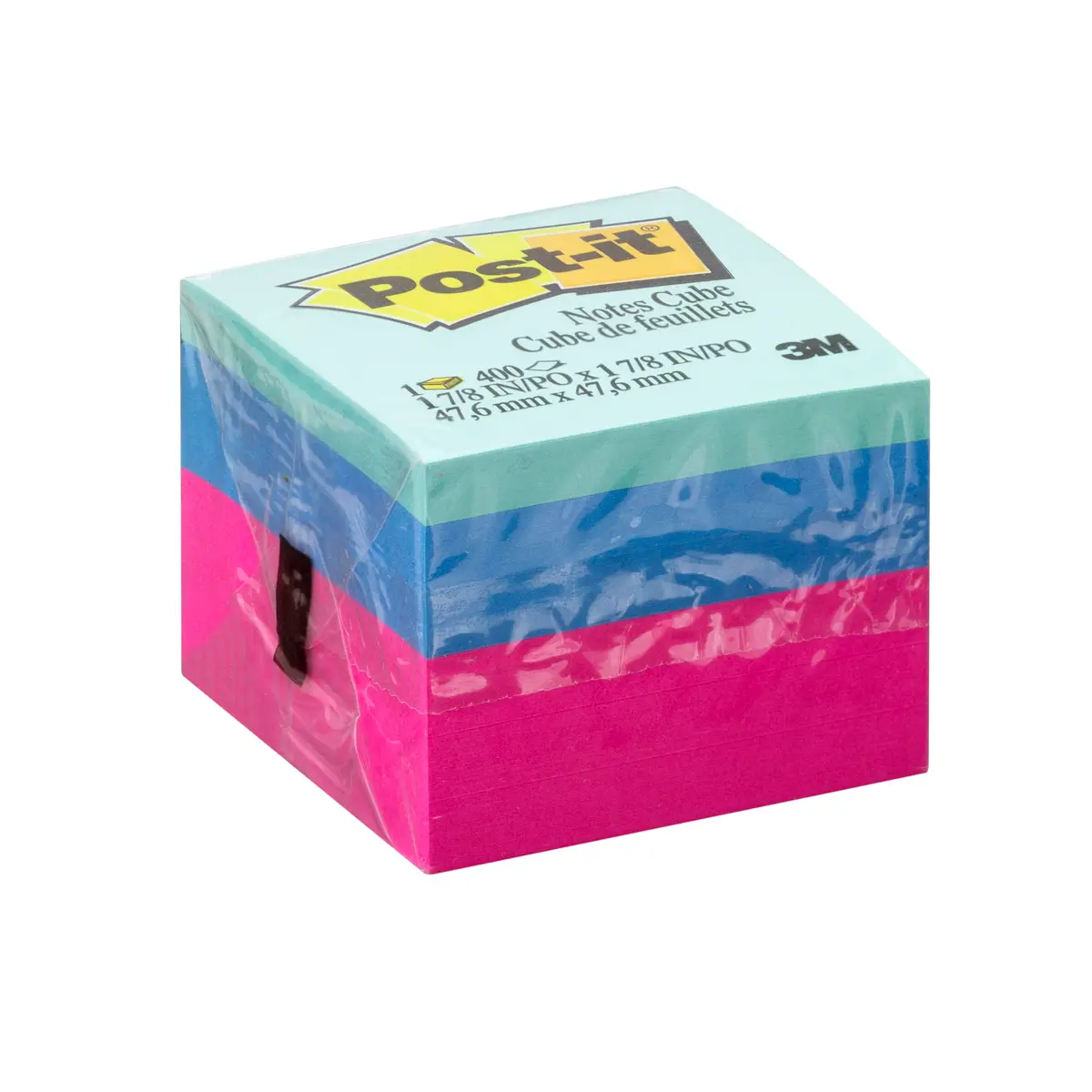 POST-IT 3M Bloco de Notas Adesivas Cubo Ultra 400 Folhas | 47,6 mm x 47,6 mm, Adesão Excelente, Cores Sortidas, Ideal para Facilitar a Organização no Trabalho, em Casa ou na Escola - 1