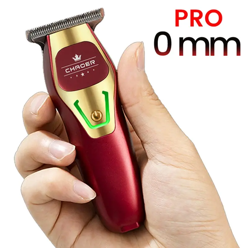 Poderoso aparador de cabelo profissional masculino 0mm t lâmina elétrica máquina recarregável barbeiro máquina corte barba aparador barbeador