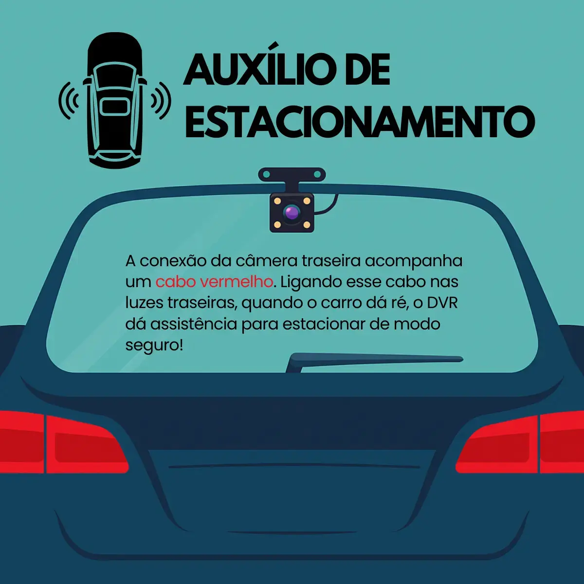 3 Câmera Wifi Automotiva Veicular Carro Com Hd Noturna 1080p Icarbonx thumbnail 5