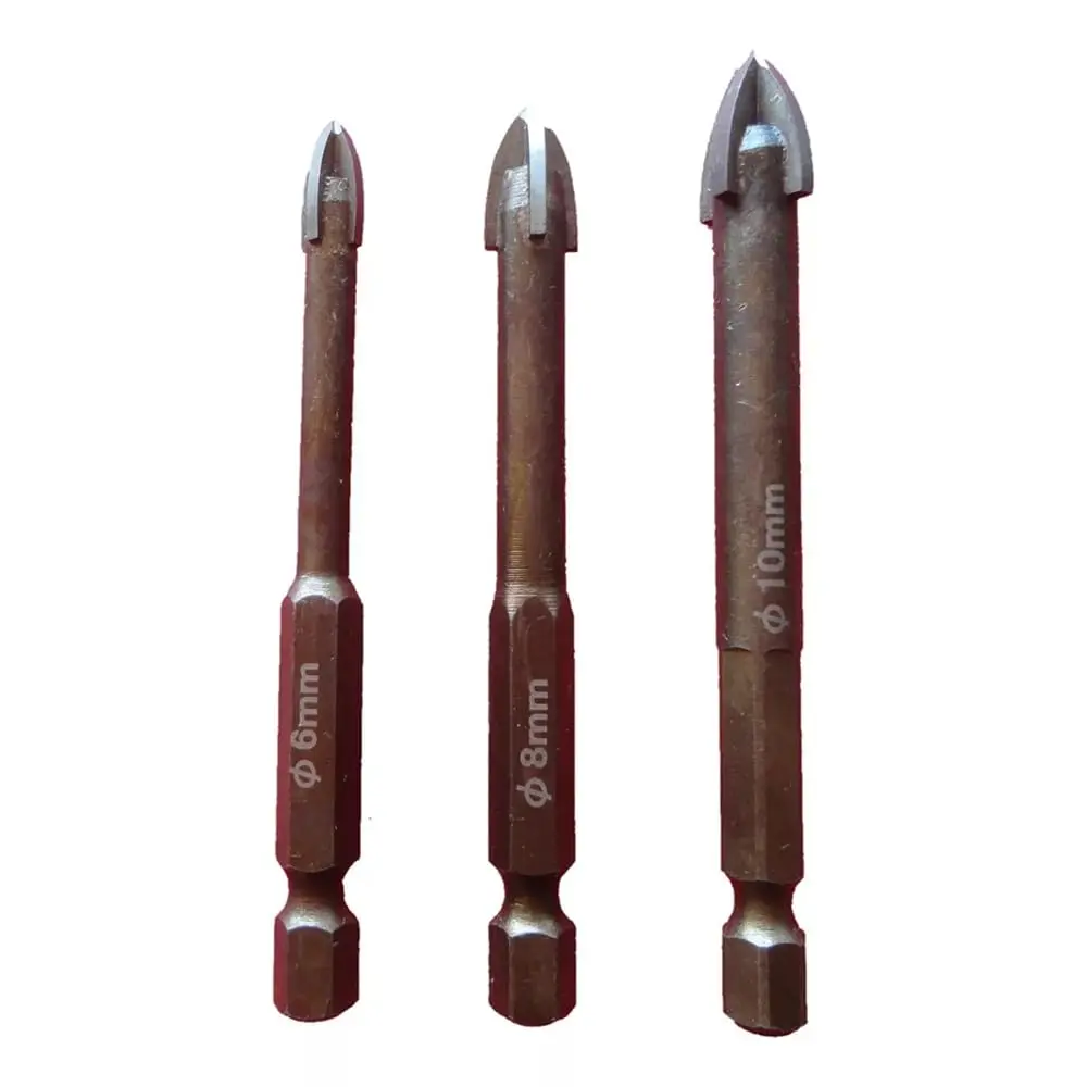 Conjunto de Brocas para Porcelanato e Vidro, 6mm, 8mm e 10mm, 3 Peças