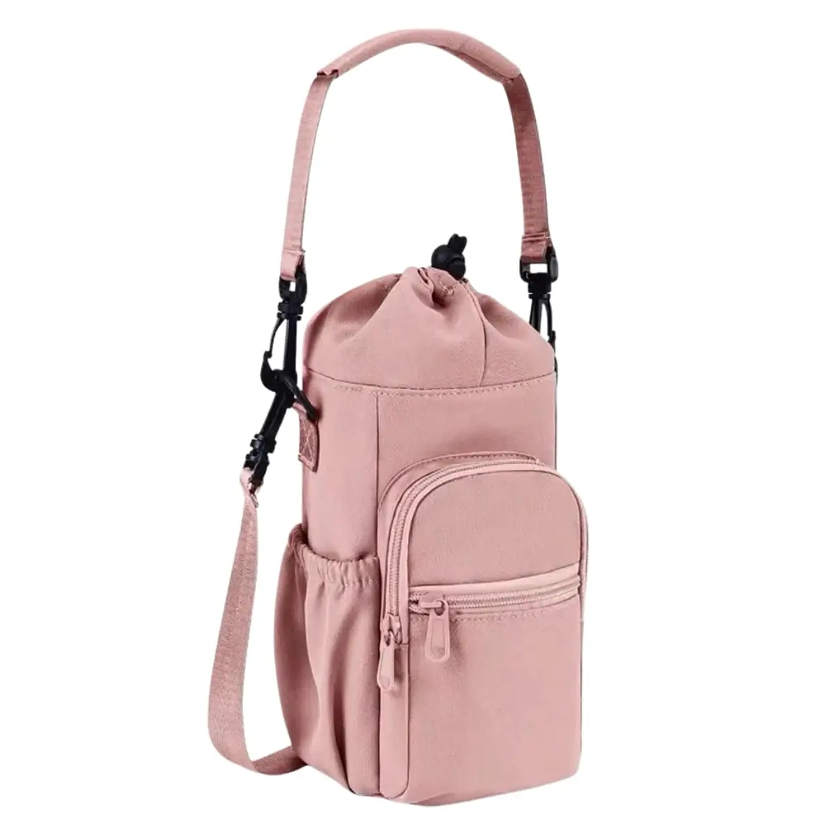 Suporte para Garrafa de Agua Bolsa para Celular Porta Garrafa Ajustavel para Caminhada Trekking Bike Academia Passeio Bolsa Porta Garrafinha Alca de Ombro Regulavel Leve e Resistente (Rosa)