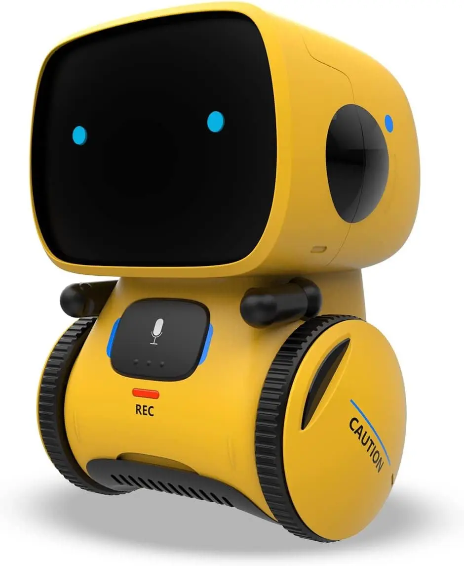 Brinquedo Robô Interativo com Comando de Voz (Amarelo) | Brinquedo Educativo Inteligente,Estimula Criatividade e Aprendizado,Ideal para Presente